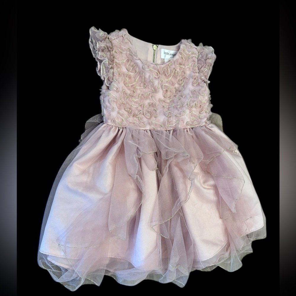 Little Angels by Us Angels Blush Pink Tulle Flower Girl Toddler Dress Size 3T